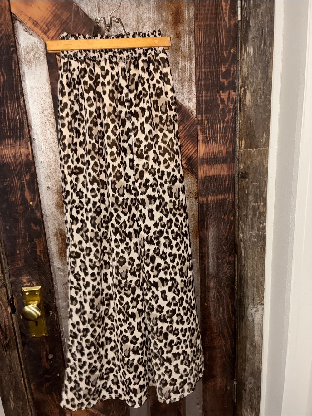 Leopard Print Maxi pants in Cream and Black